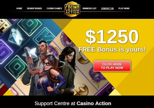 Screenshot of Casino Action customer support